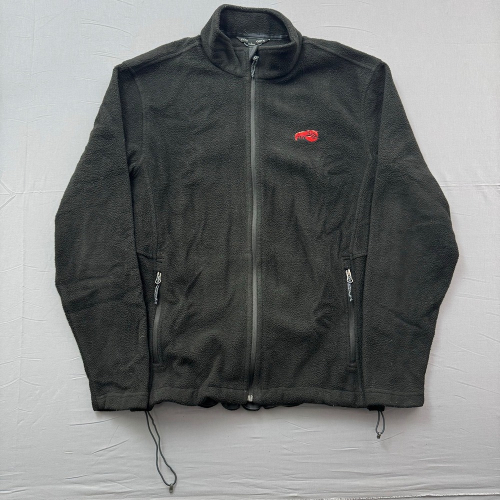 Port Authority Men Fleece Jacket Large Black Full Zip Lobster Embroidery Outdoor